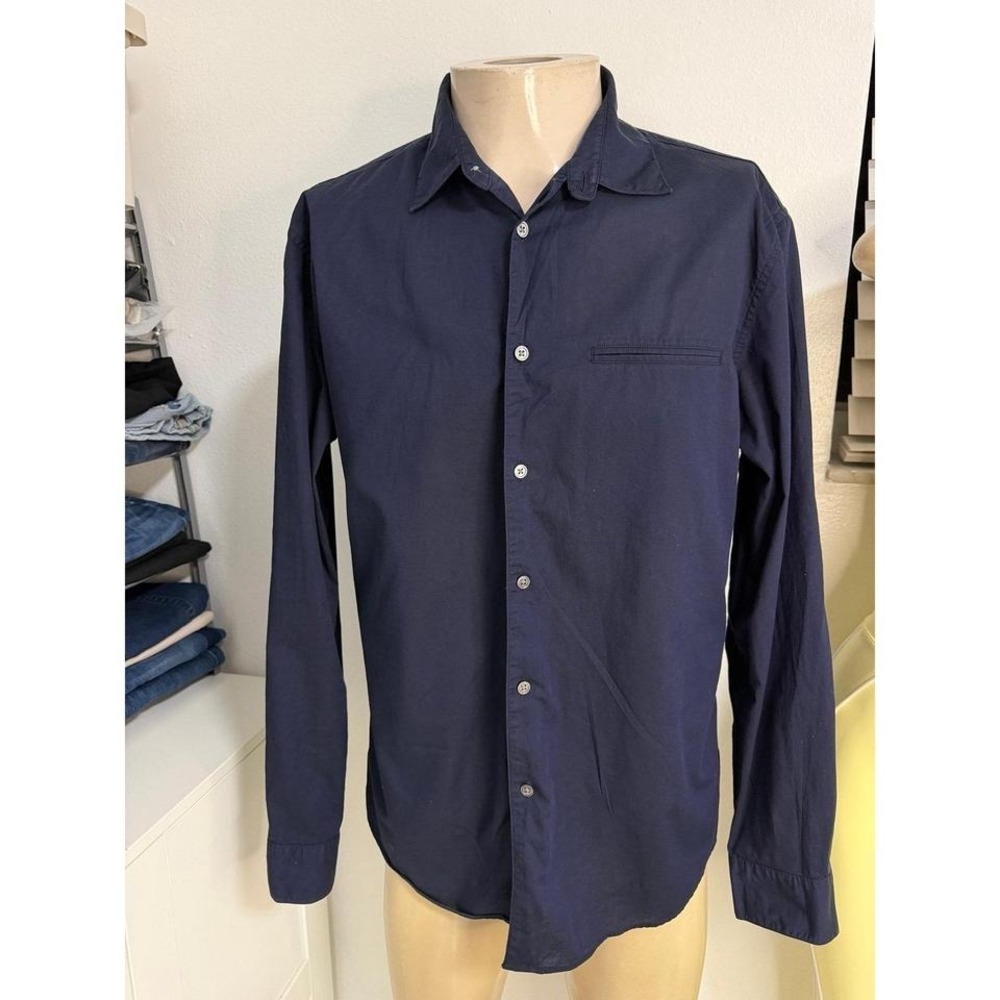 John Varvatos Shirt Mens L Blue Long Sleeve Button Up